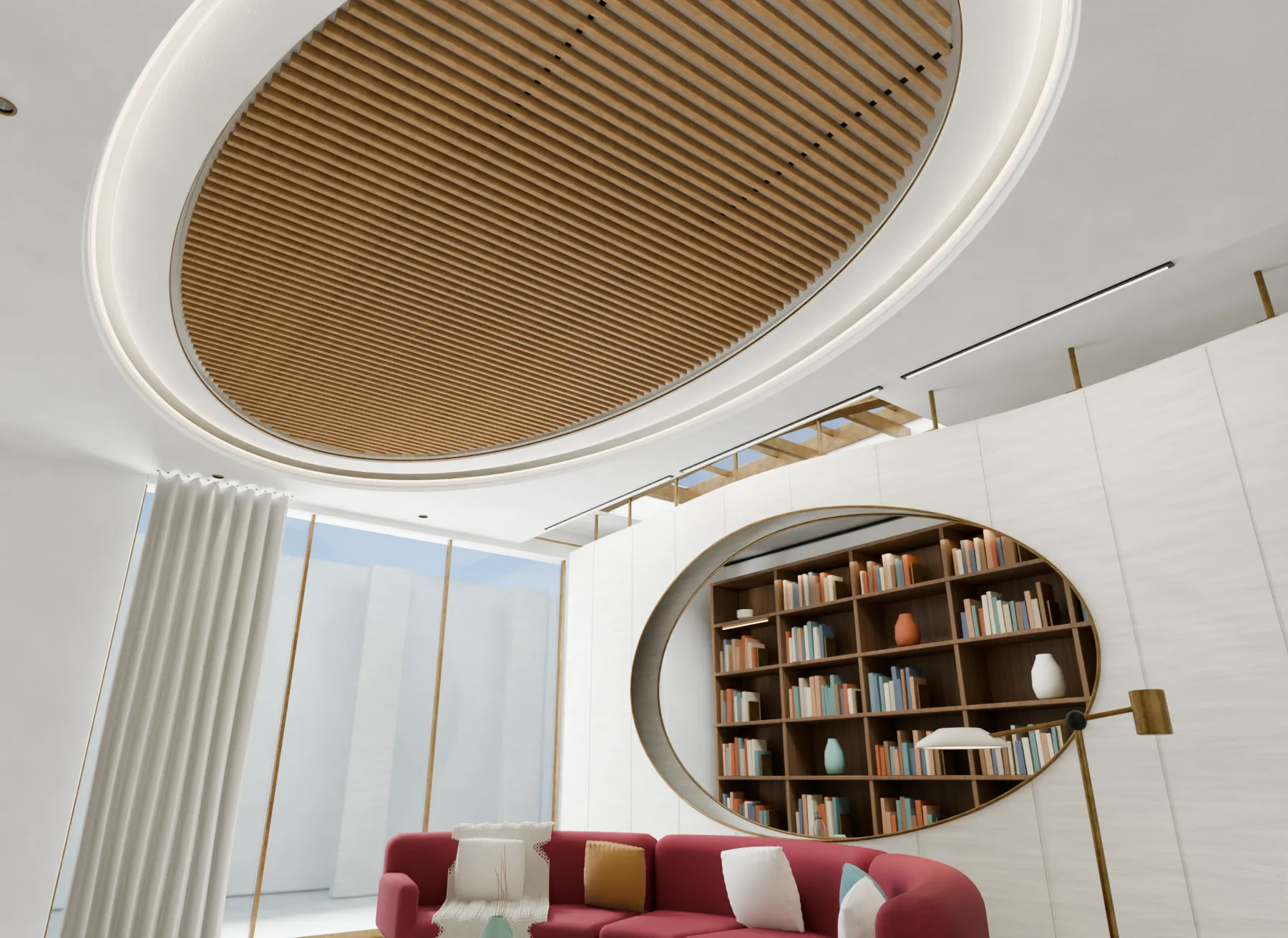 Avelar Residence: Library and Living Room, image 2