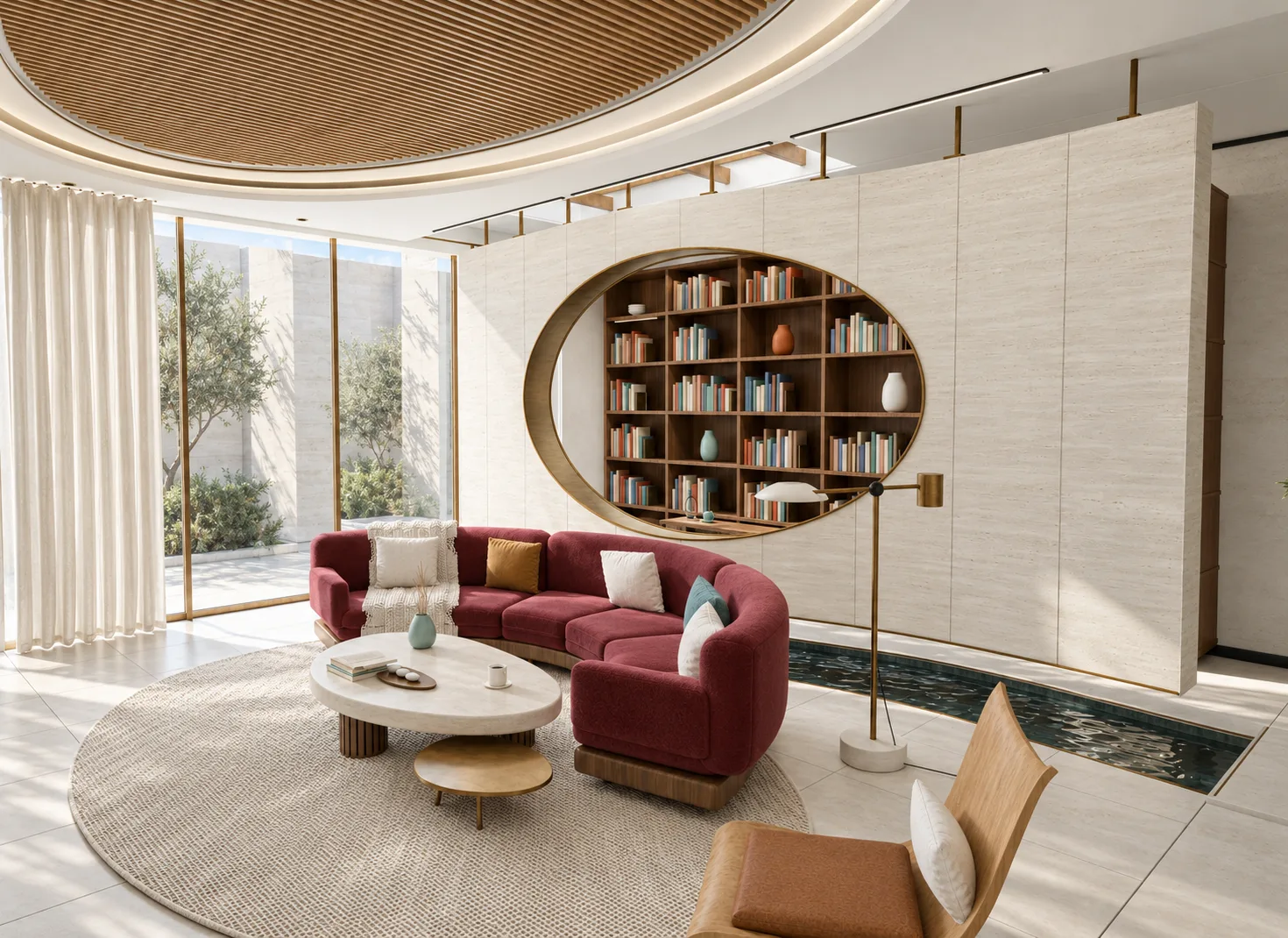 Avelar Residence: Library and Living Room, image 3