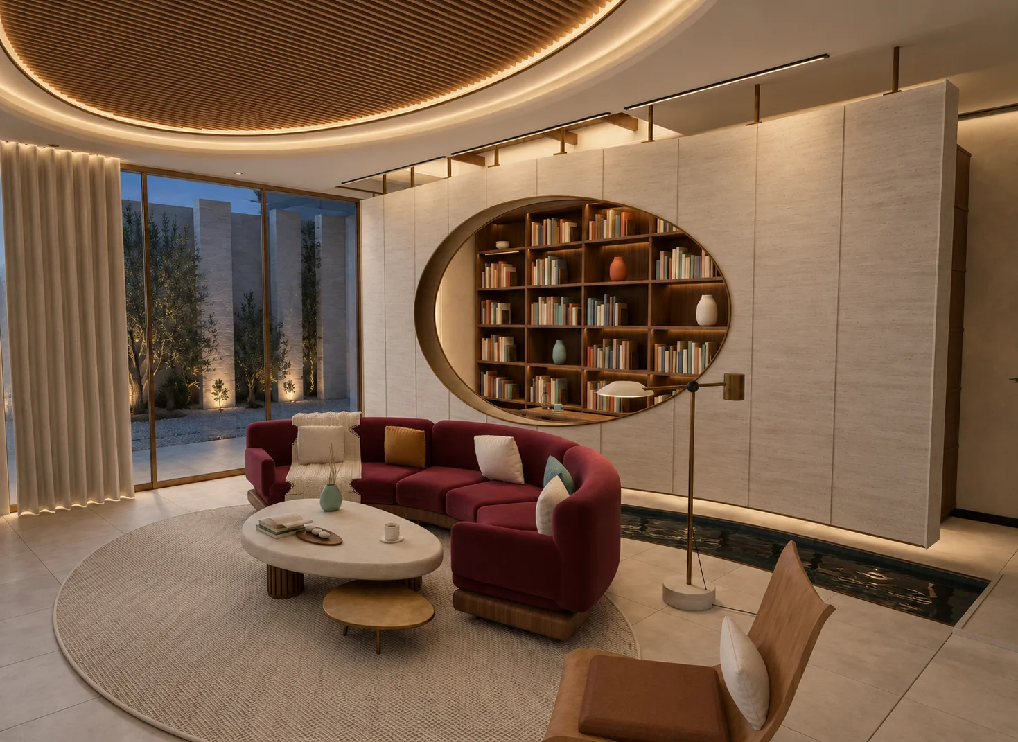 Avelar Residence: Library and Living Room, image 4